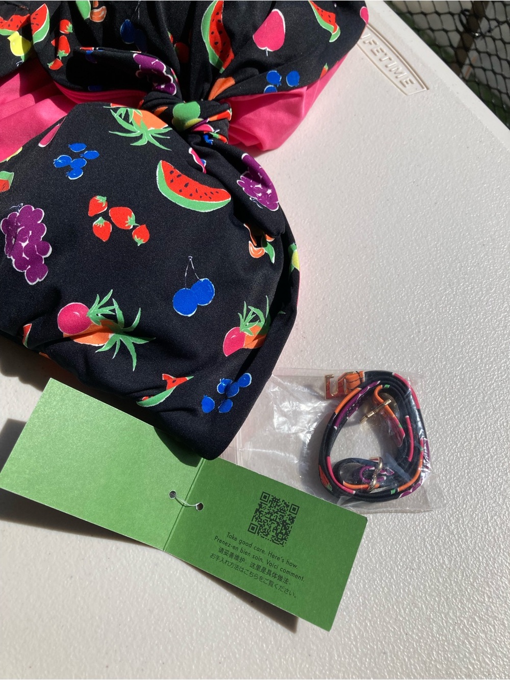 NWT Kate Spade Black One Piece Swimsuit Colorful Fruit Print Bathing Suit - Picture 13 of 16